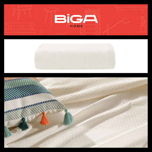 Beige biga home plaide
